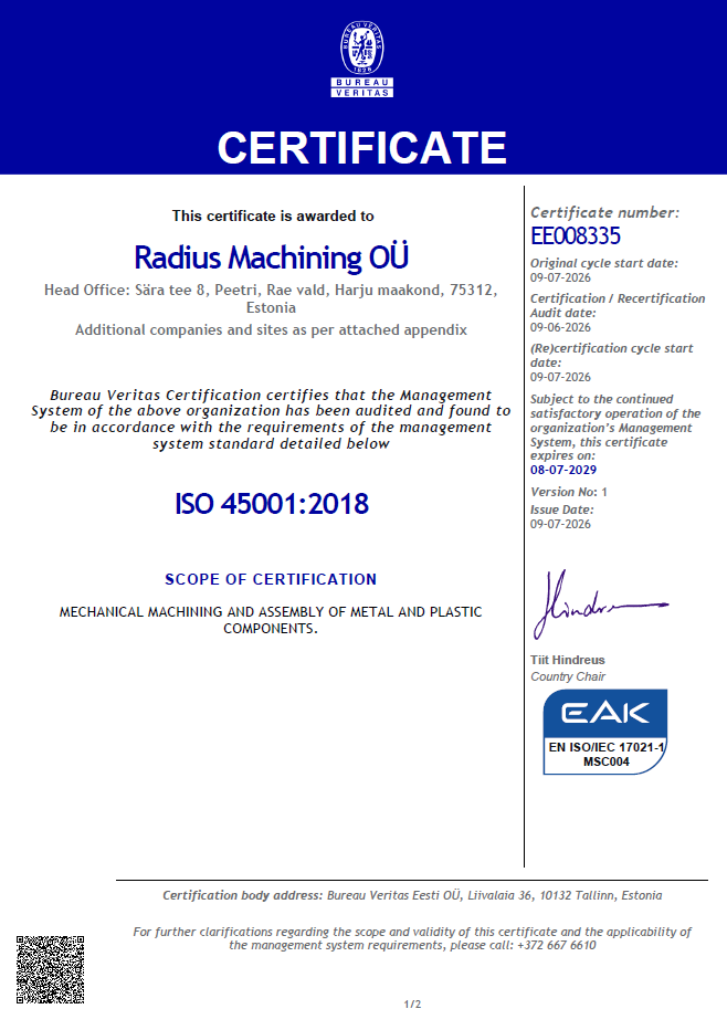 ISO 45001 sertifikaat